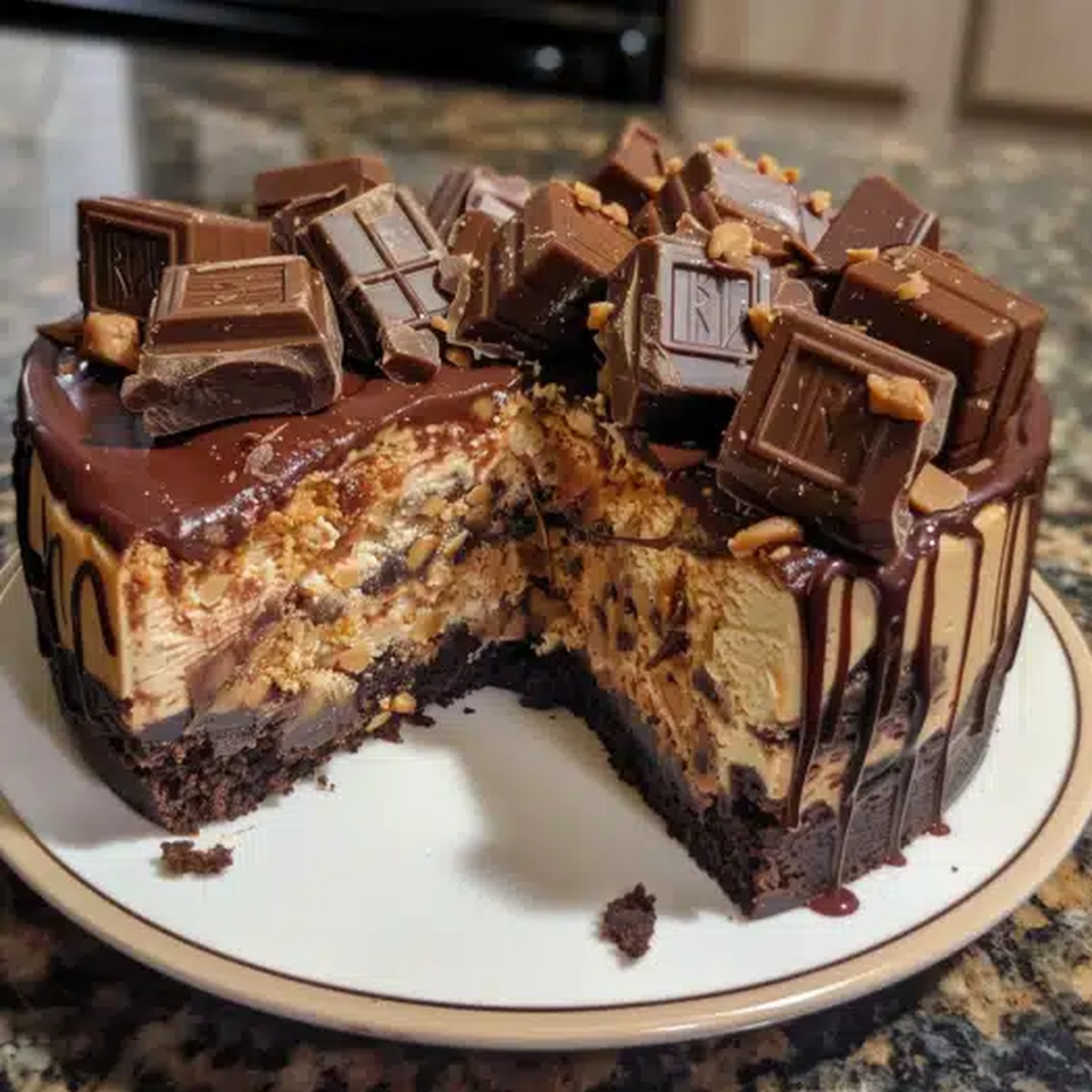 Reeses Peanut Butter Chocolate Cake Cheesecake Recipe