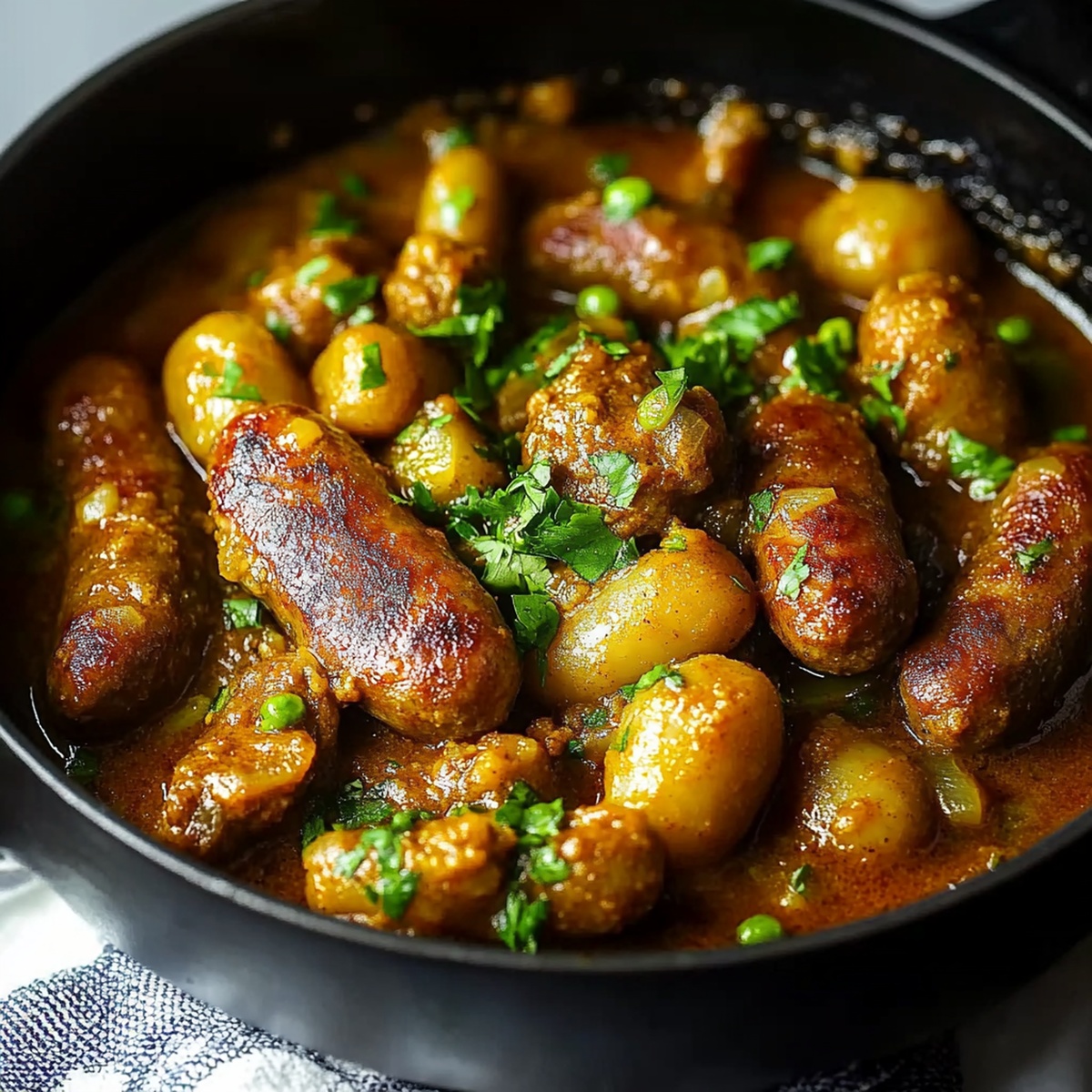 Healthier Curried Sausages Recipe