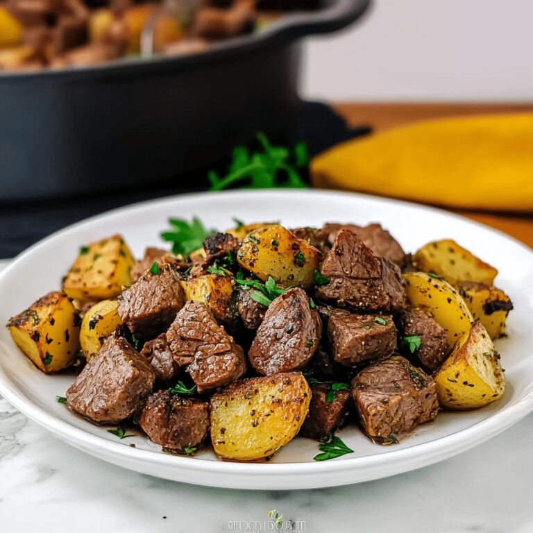 Sizzling Garlic Butter Steak Bites And Potatoes Recipe