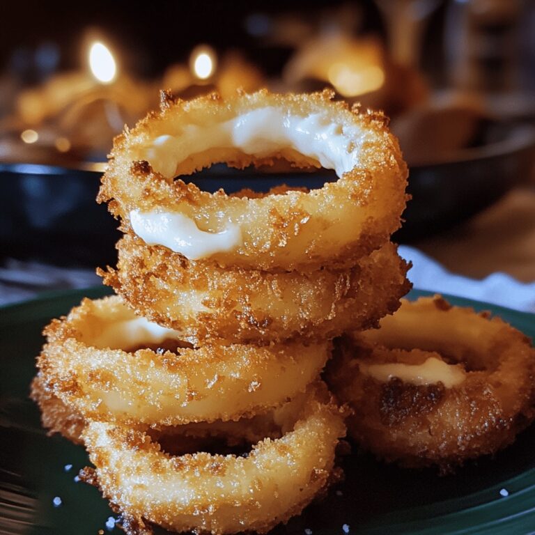 Crispy Mozzarella Stuffed Onion Rings Recipe