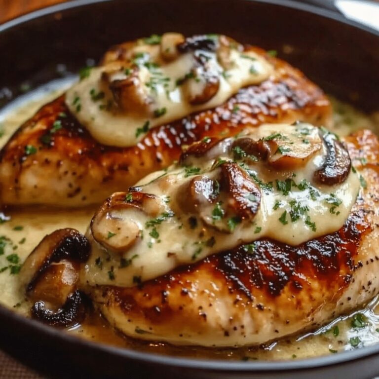 Cheesy Garlic Butter Mushroom Stuffed Chicken Recipe