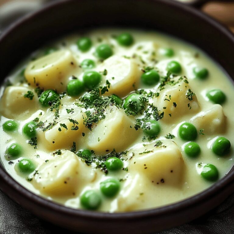 Silky Creamed Peas And Potatoes Recipe