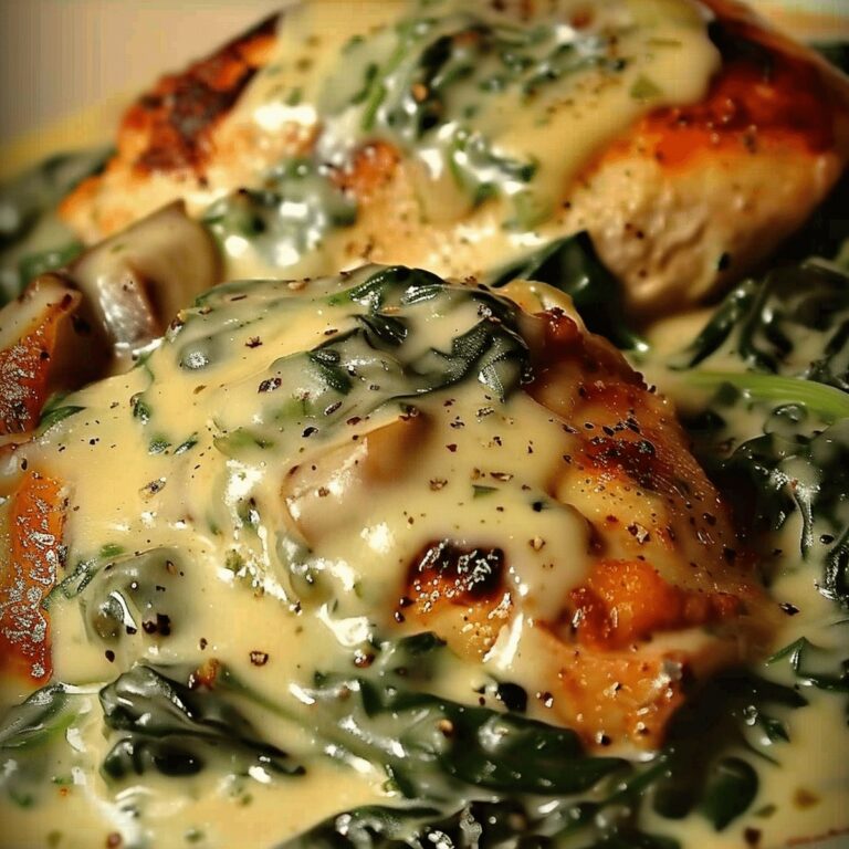 Succulent Smothered Chicken With Creamed Spinach Recipe