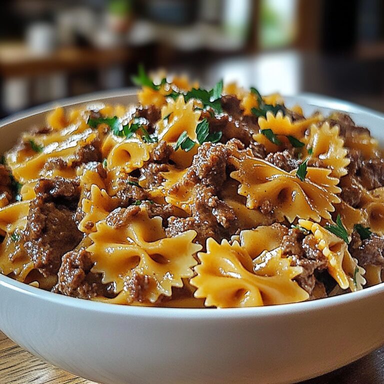 Cheesy Beef And Bowtie Pasta Recipe