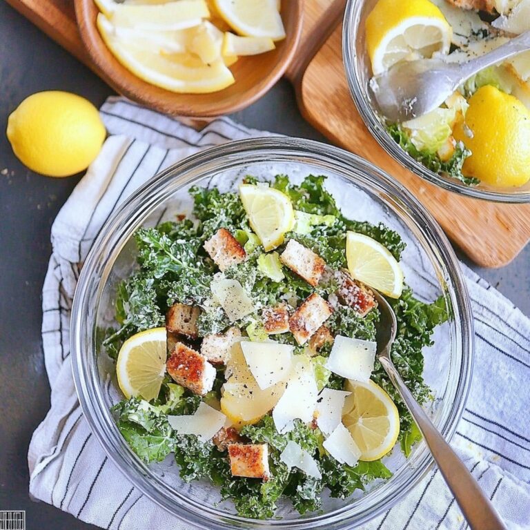 Lemon Kale Caesar Salad Recipe
