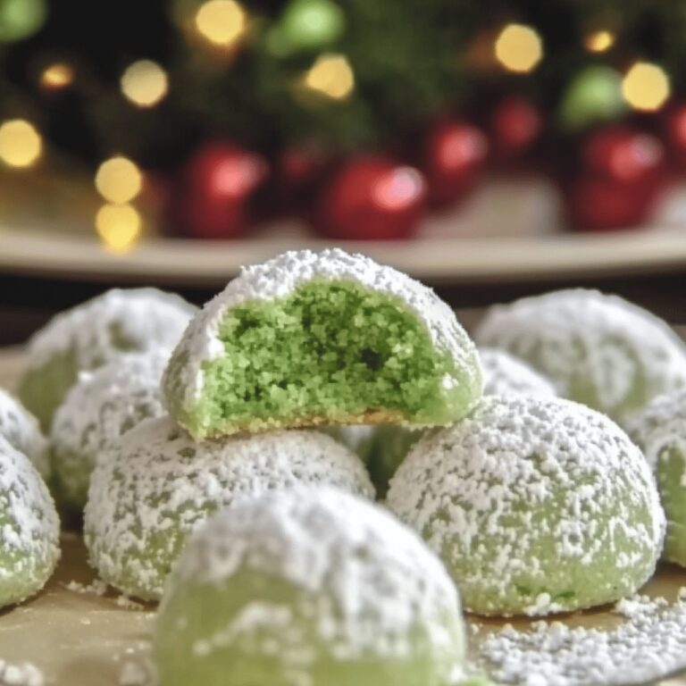 Festive Grinch Snowball Cookies Recipe