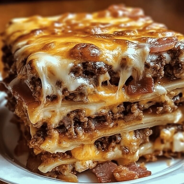 Gourmet Parmesan Garlic Bacon Cheeseburger Lasagna Recipe