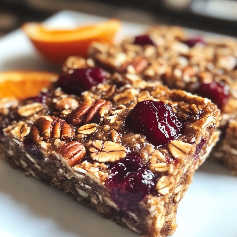 Wholesome Cranberry, Orange & Pecan Oatmeal Bars Recipe