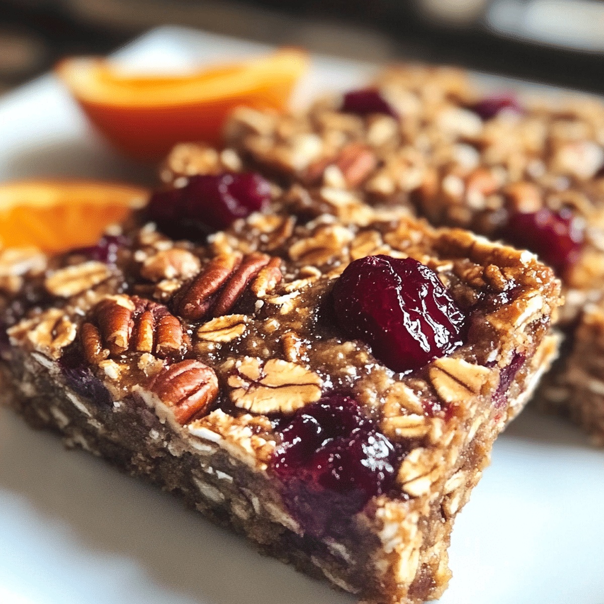 Wholesome Cranberry, Orange & Pecan Oatmeal Bars Recipe