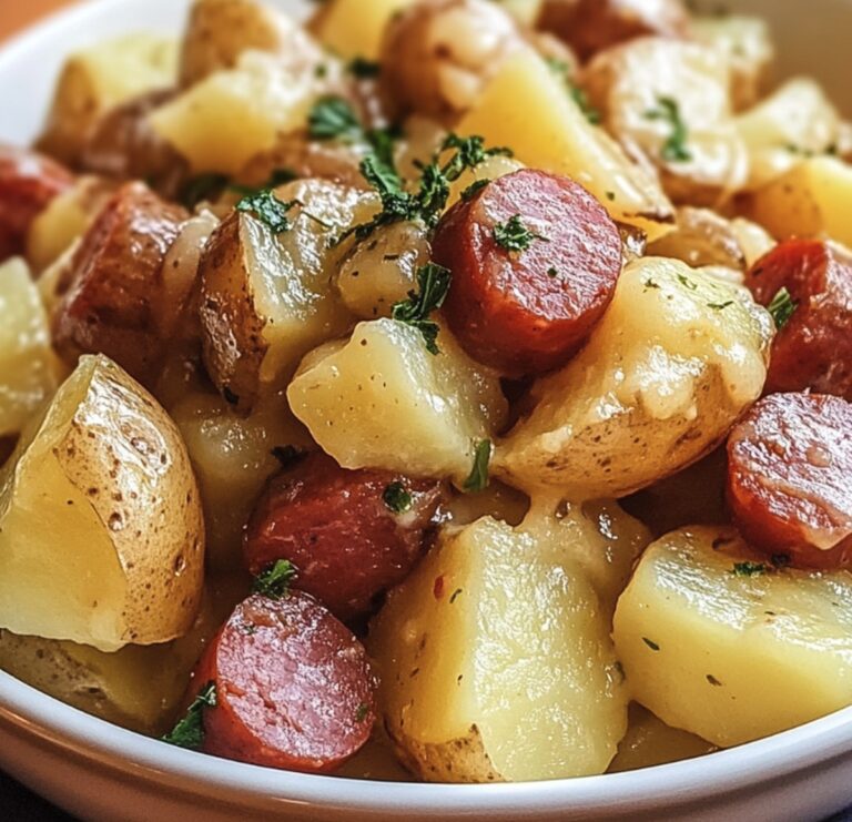 Crockpot Cheesy Potatoes And Kielbasa Recipe