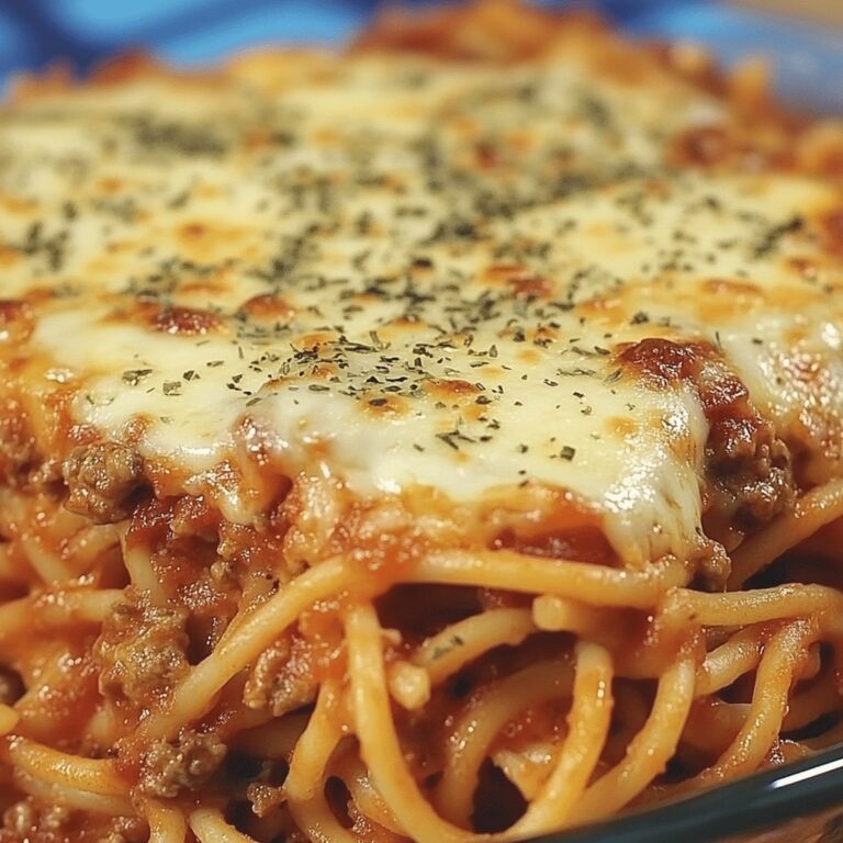 Cheesy Baked Cream Cheese Spaghetti Casserole Recipe