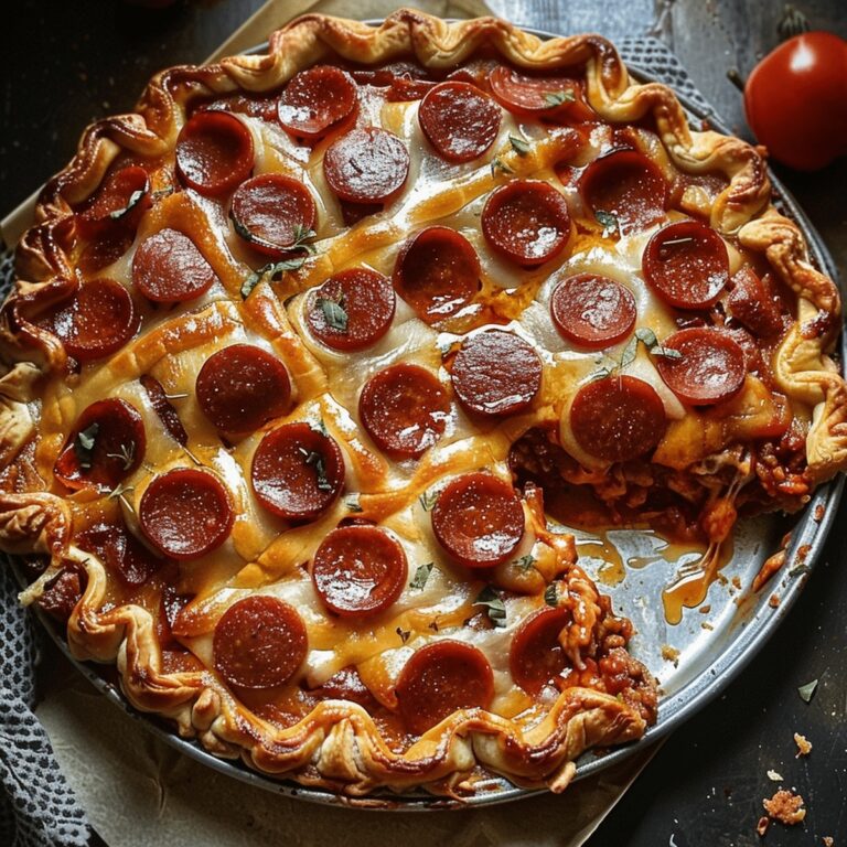 Deep Hamburger Sausage & Pepperoni Pie Recipe