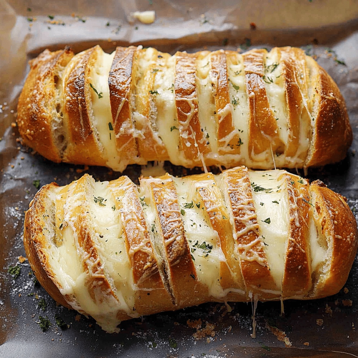 Crispy Hasselback Cheesy Bread Recipe