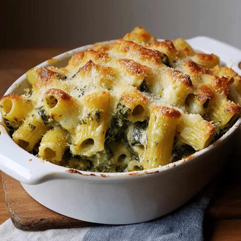 Creamy Baked Rigatoni With Spinach, Ricotta, And Fontina Recipe