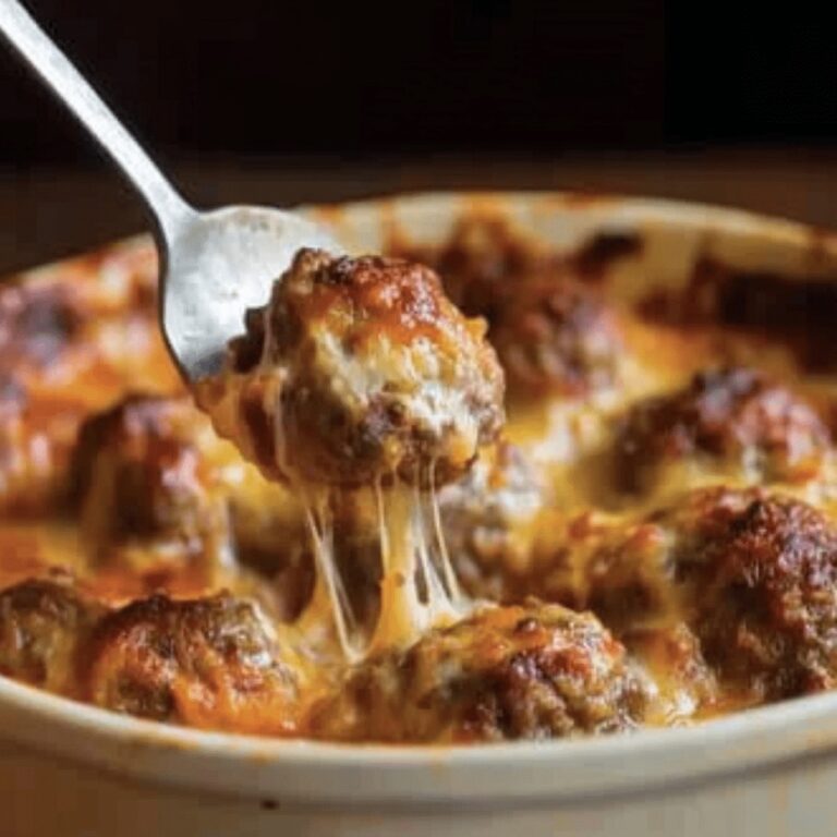Cheesy Meatball Casserole Parmesan Recipe