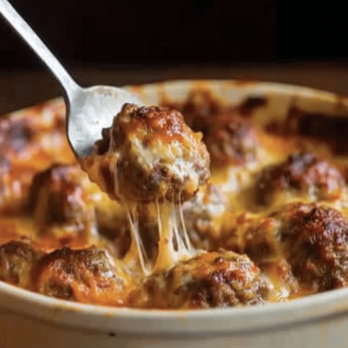 Cheesy Meatball Casserole Parmesan Recipe