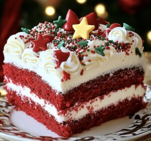 Festive Christmas Red Velvet Poke Cake Recipe