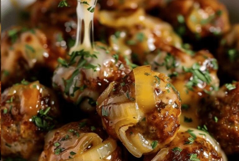 Hearty Slow Cooker French Onion Meatballs Recipe