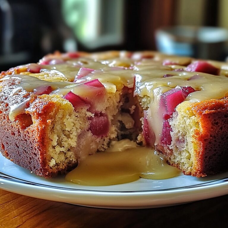 Rhubarb Cake With Butter Sauce Recipe