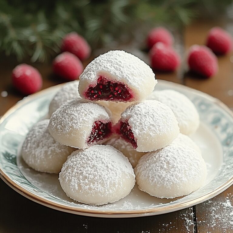 Raspberry-Filled Almond Snow Cookies Recipe