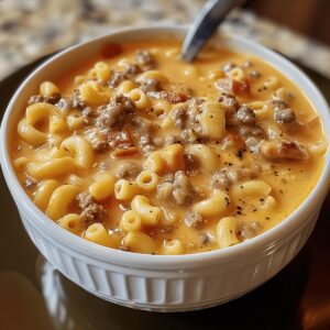 Macaroni Cheeseburger Soup Recipe