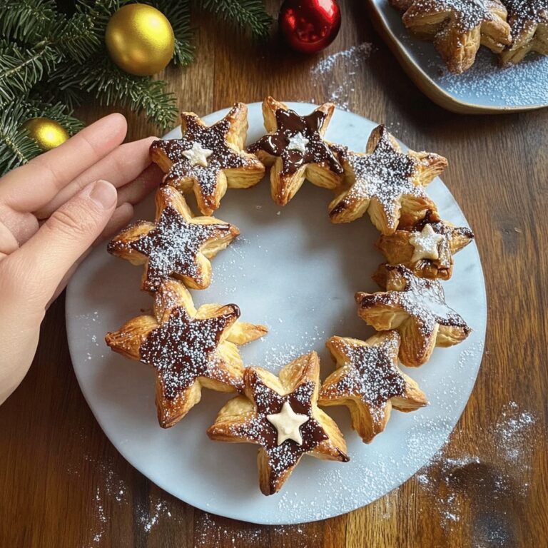 Festive Nutella Puff Pastry Star Wreath Recipe