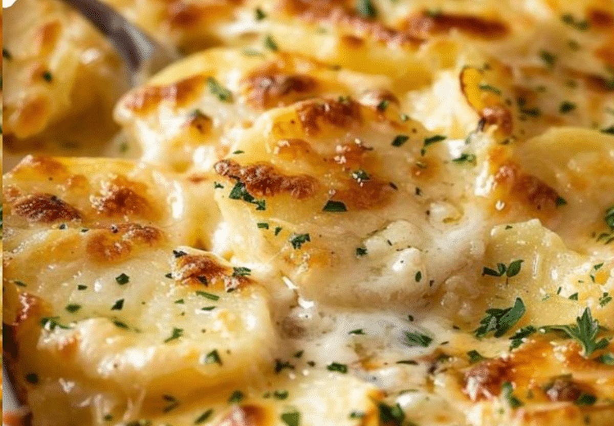 Crispy Garlic Scalloped Potatoes Recipe