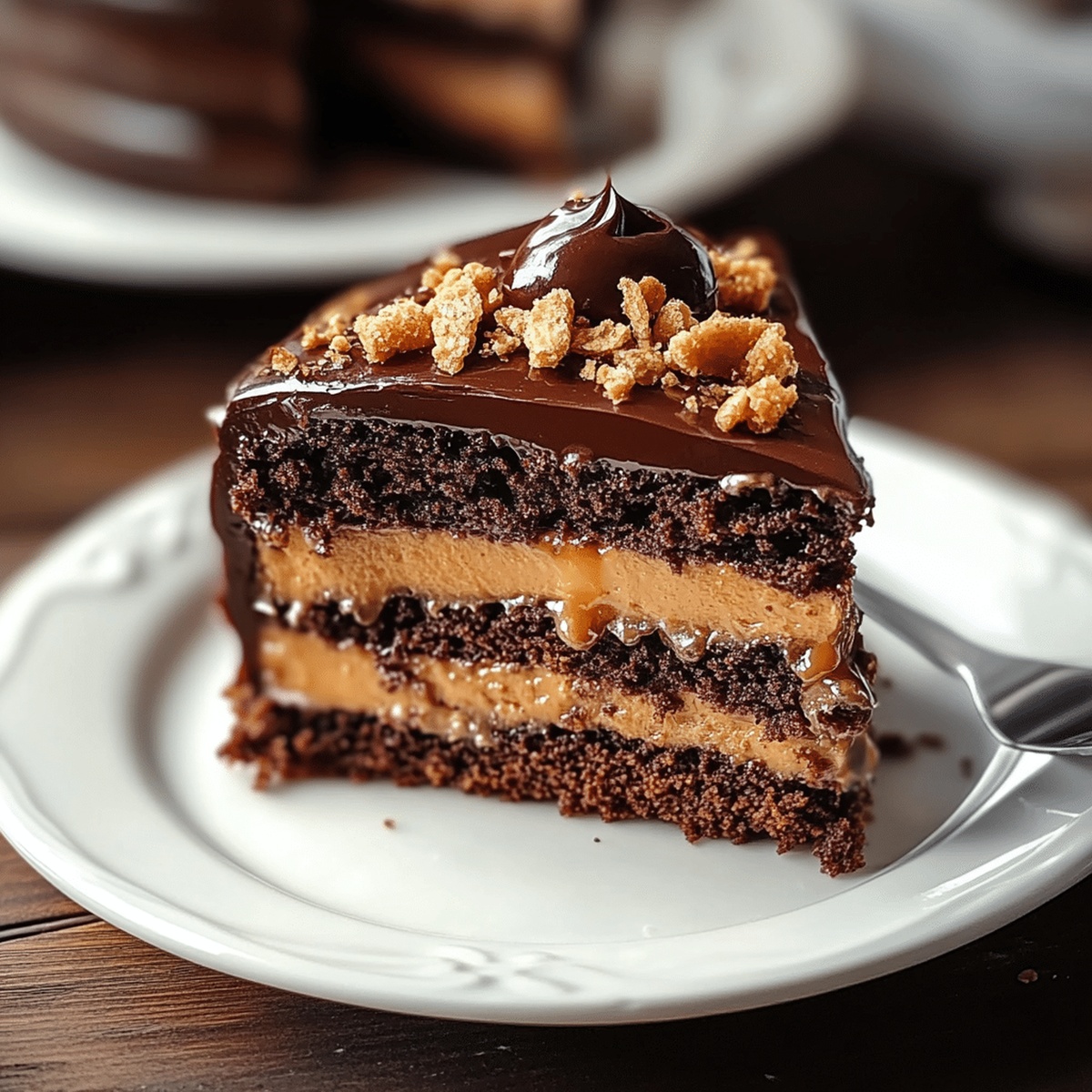 Chocolate Caramel Toffee Crunch Cake Recipe