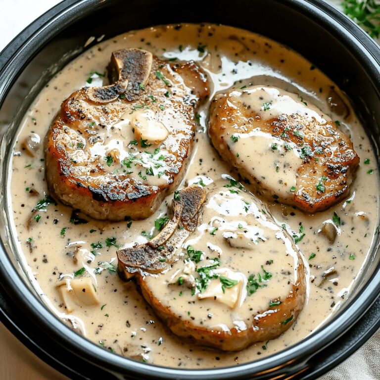 Slow Cooker Pork Chops With Garlic Parmesan Sauce Recipe