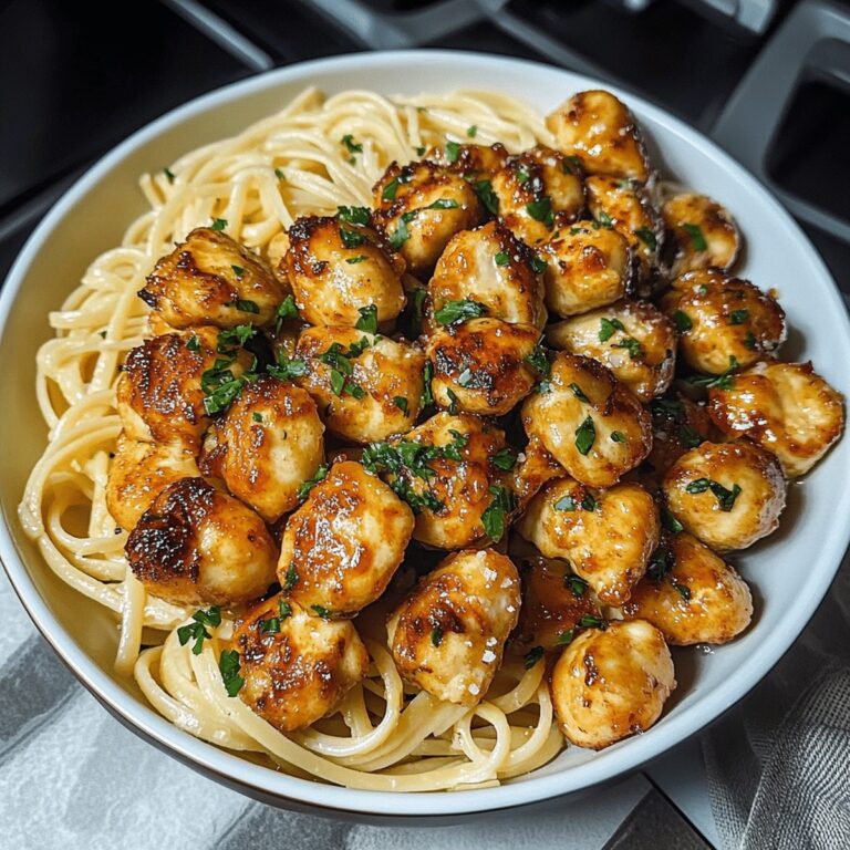 Succulent Lemon Garlic Butter Chicken Bites With Parmesan Linguine Recipe