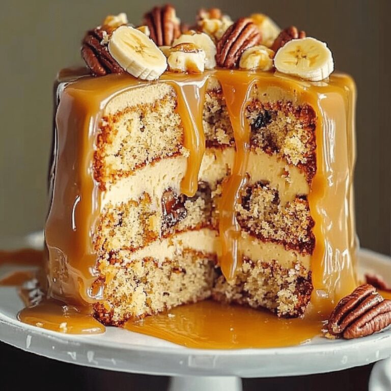 Irresistible Banana Pecan Caramel Cake Recipe