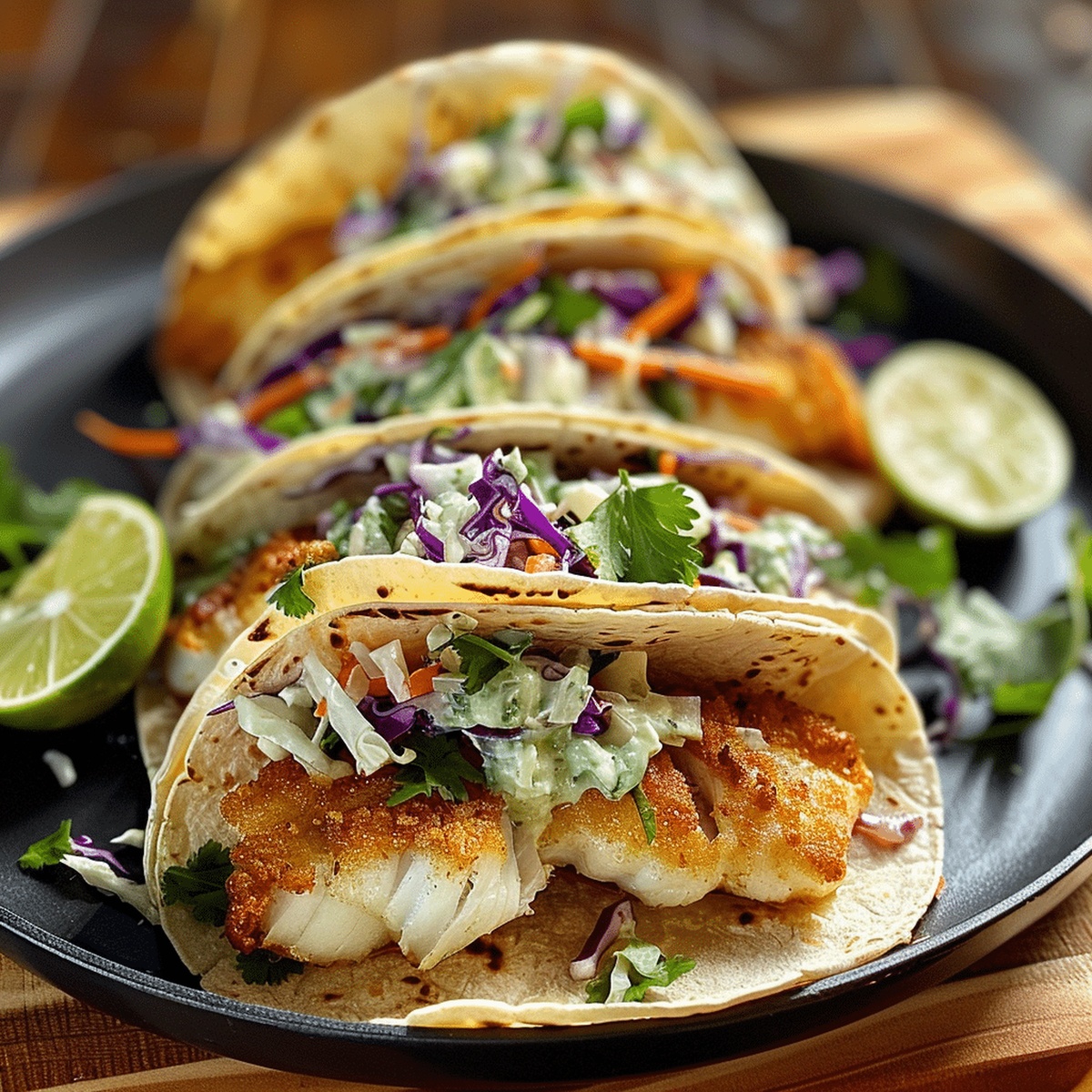 Crispy Fish Tacos With Cilantro Lime Slaw Recipe