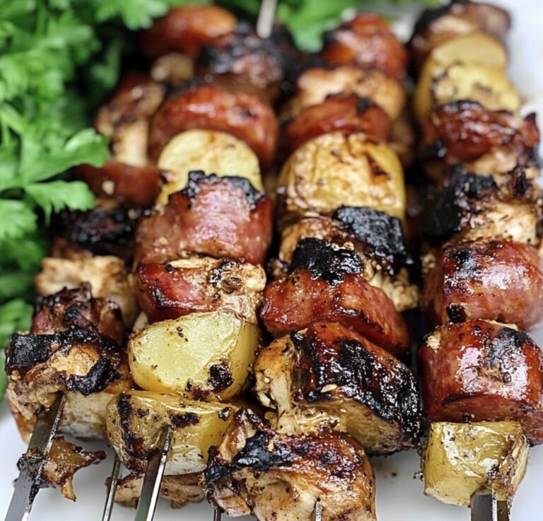 Smoked Sausage Chicken And Potato Kabobs Recipe