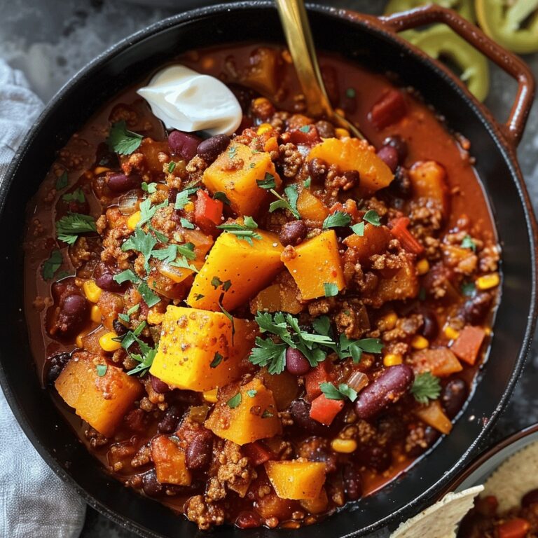 Easy Butternut Squash Chili With Turkey Or Beef Recipe