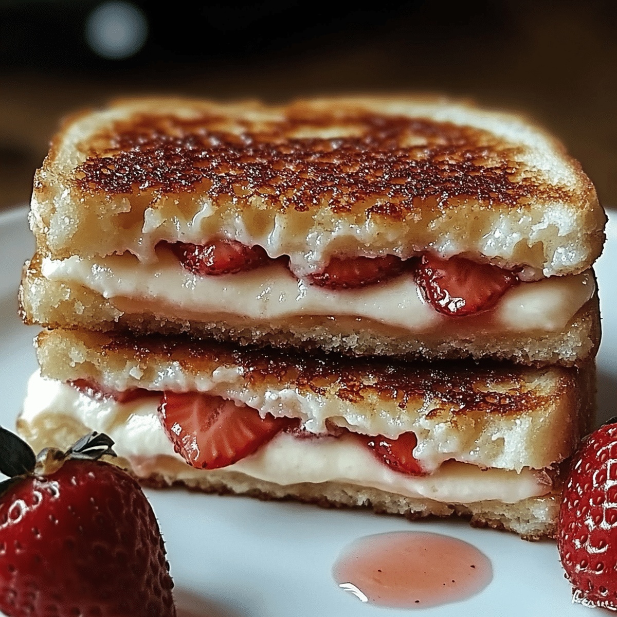 Crispy Strawberry Cheesecake Sandwiches Recipe