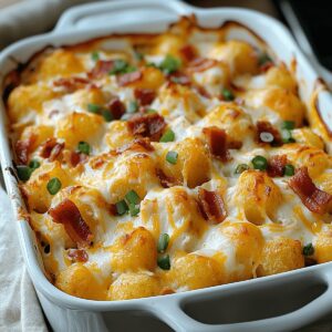 Easy Chicken Bacon Ranch Tater Tot Casserole Recipe