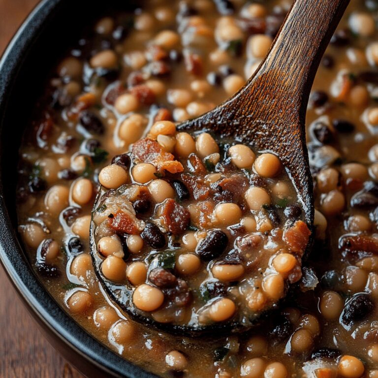 Smoky Black-Eyed Peas With Bacon And Sausage Recipe