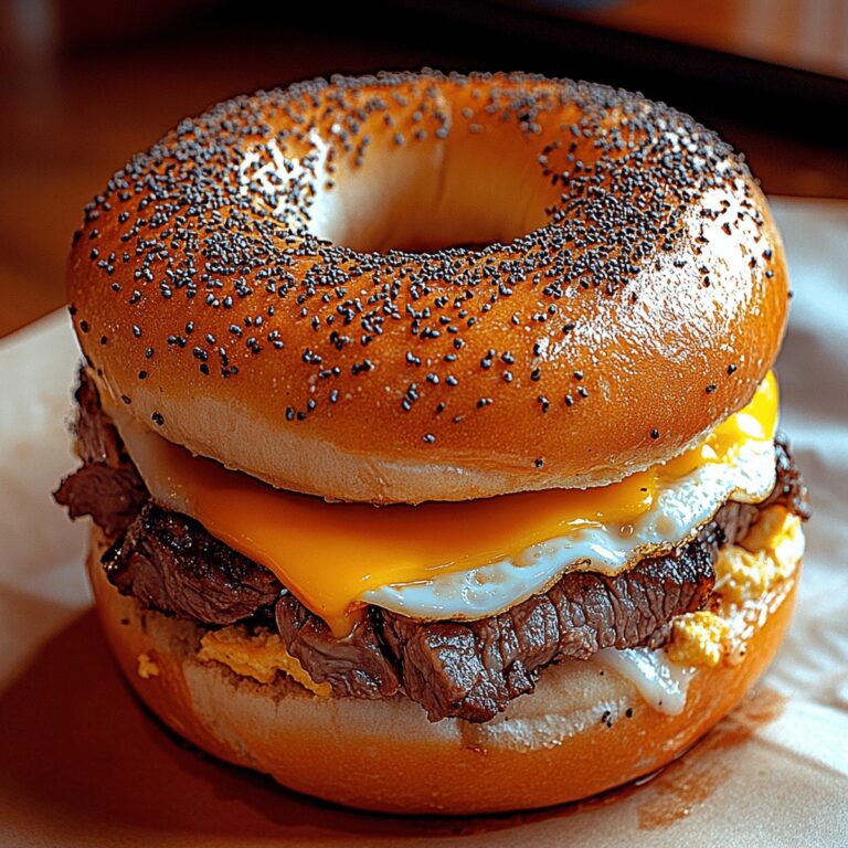 Hearty Steak, Egg, And Cheese Bagel Recipe