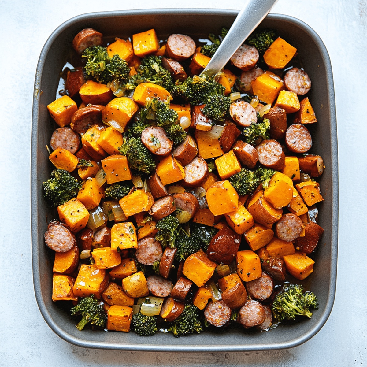 Savory Sausage And Sweet Potatoes With Honey Garlic Sauce Recipe