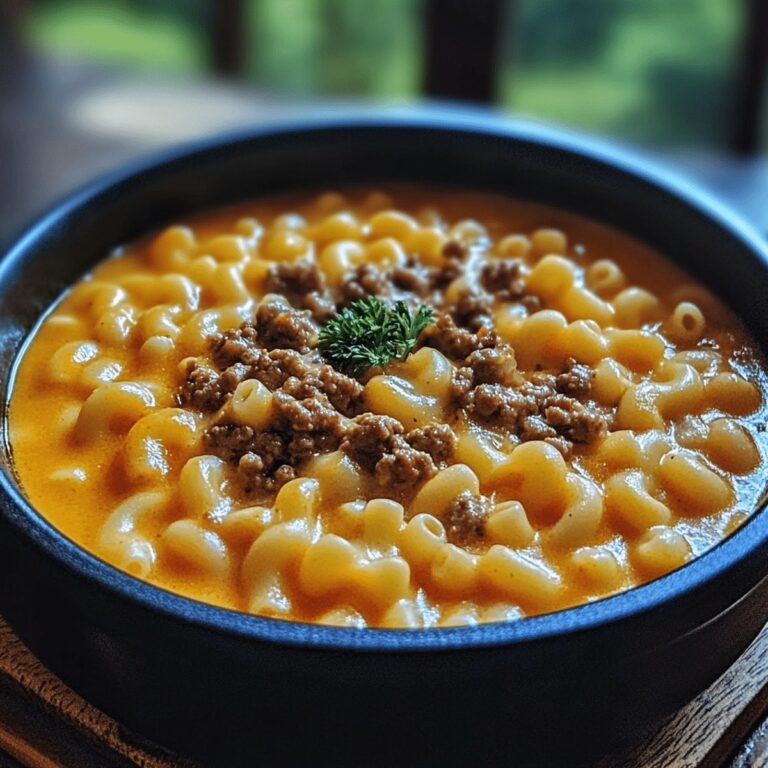 Hearty Macaroni Cheeseburger Soup Recipe