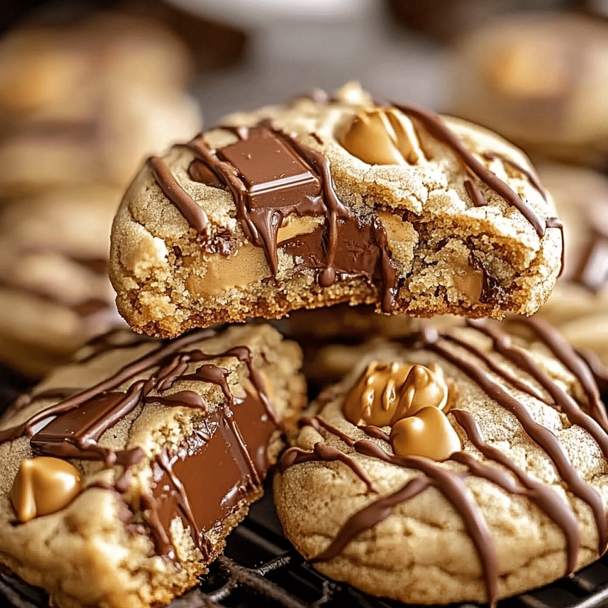 Gooey Reeses Peanut Butter Chocolate Cookies Recipe