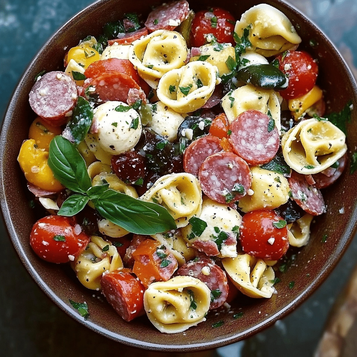 Tangy Salami-Mozzarella Tortellini Pasta Salad Recipe