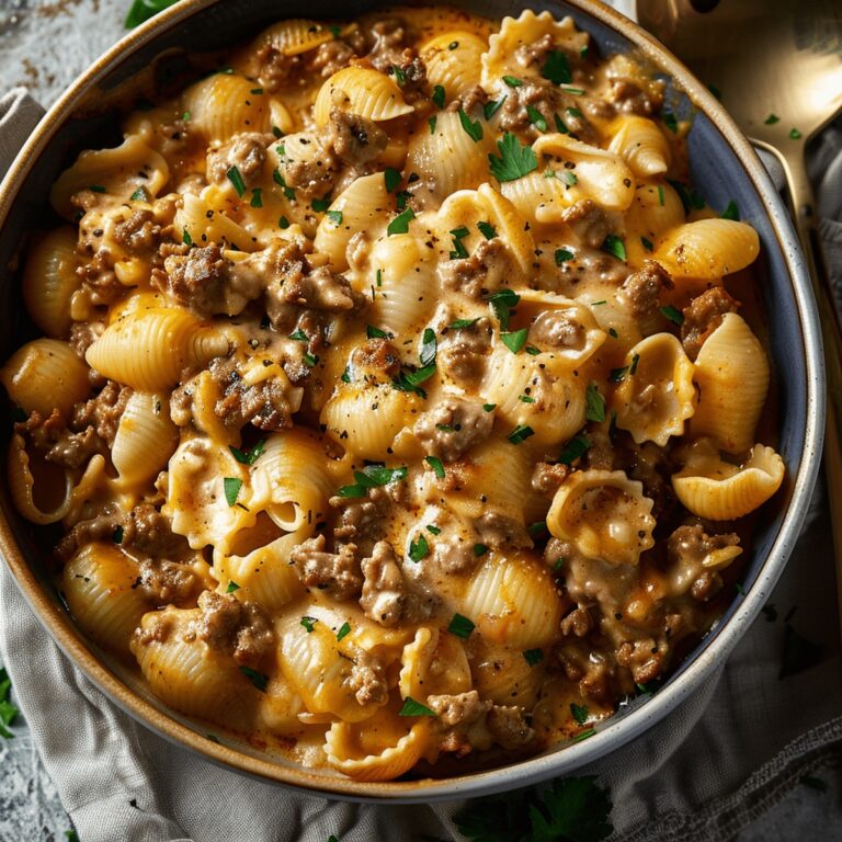 Rich And Comforting Creamy Beef Shells Casserole Recipe