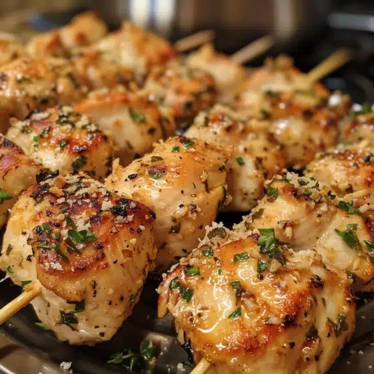 Grilled Garlic Parmesan Chicken Skewers Recipe