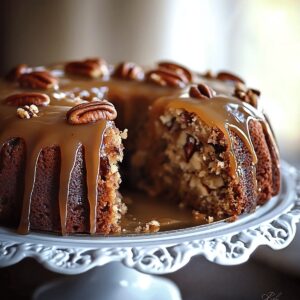 Apple Pecan Cake With Caramel Glaze Recipe