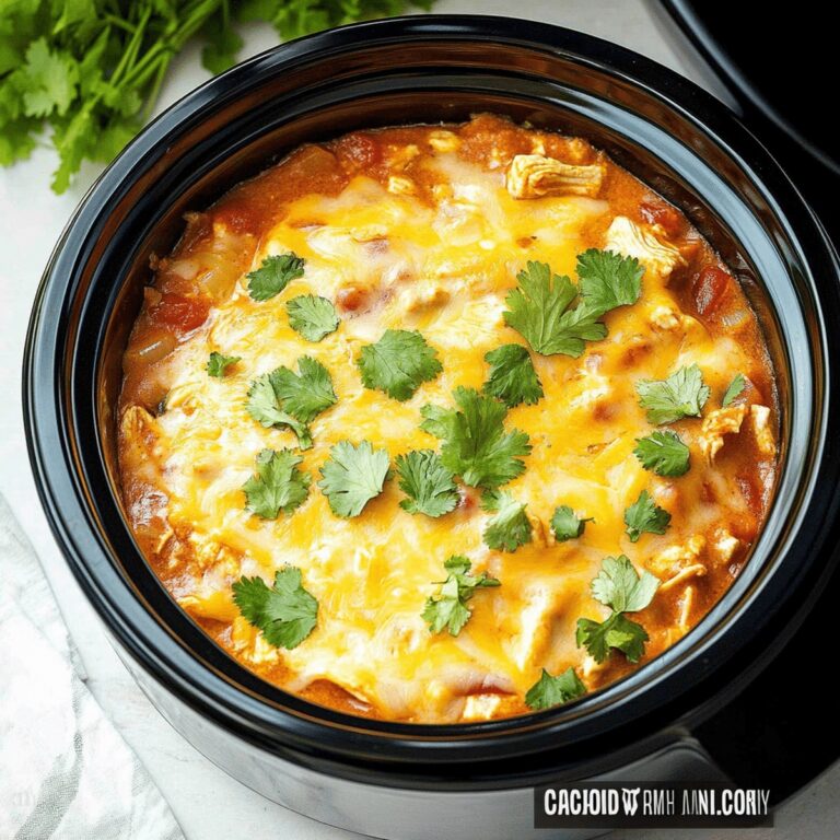 Hearty Crockpot Chicken Enchilada Casserole Recipe