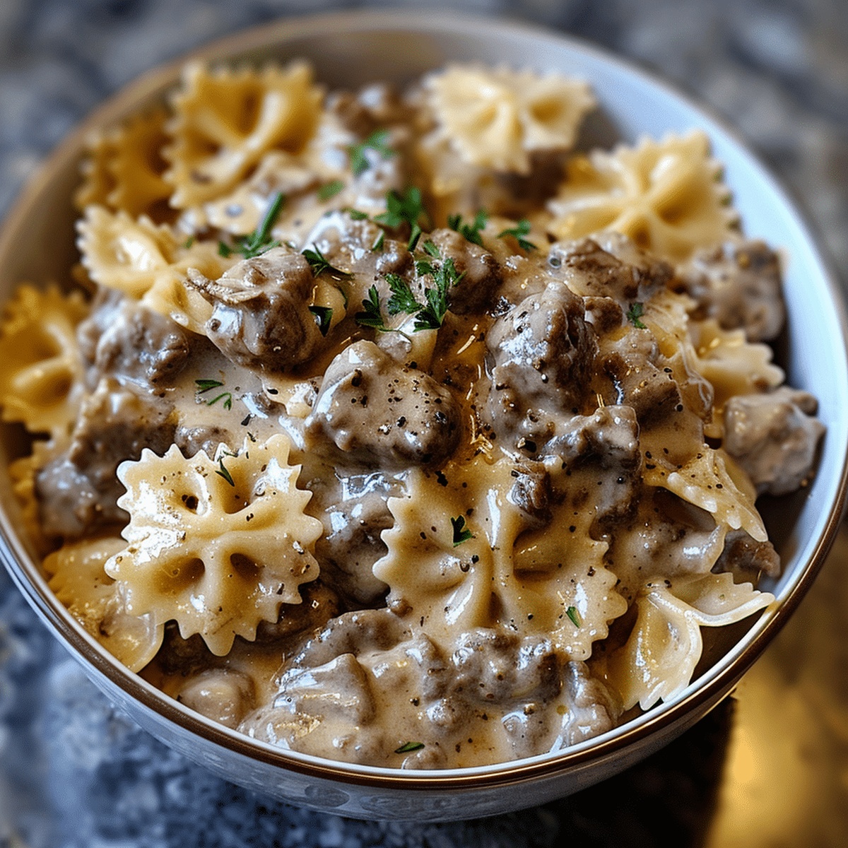 Creamy Beef And Bowtie Pasta Recipe
