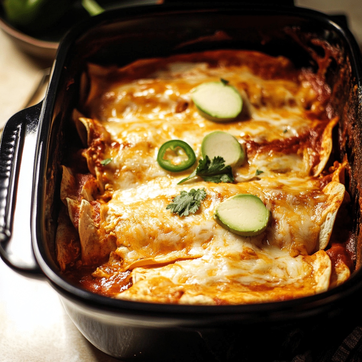 Hearty Slow Cooker Chicken Enchiladas Recipe