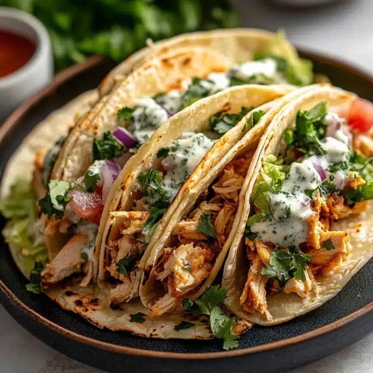 Tangy Shredded Chicken Tacos With Chimichurri Sauce Recipe