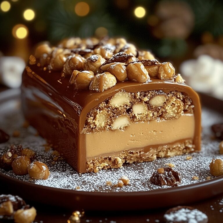 Delectable Buche Gourmande Aux Cacahuetes, Caramel Et Vanille Recipe